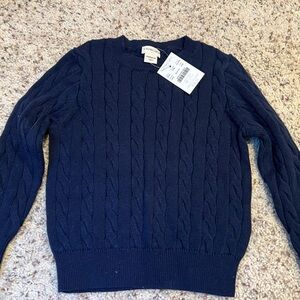 NEW WITH TAGS Crewcuts Navy Blue Cable Knit Sweater XXS 2-3 100% Cotton